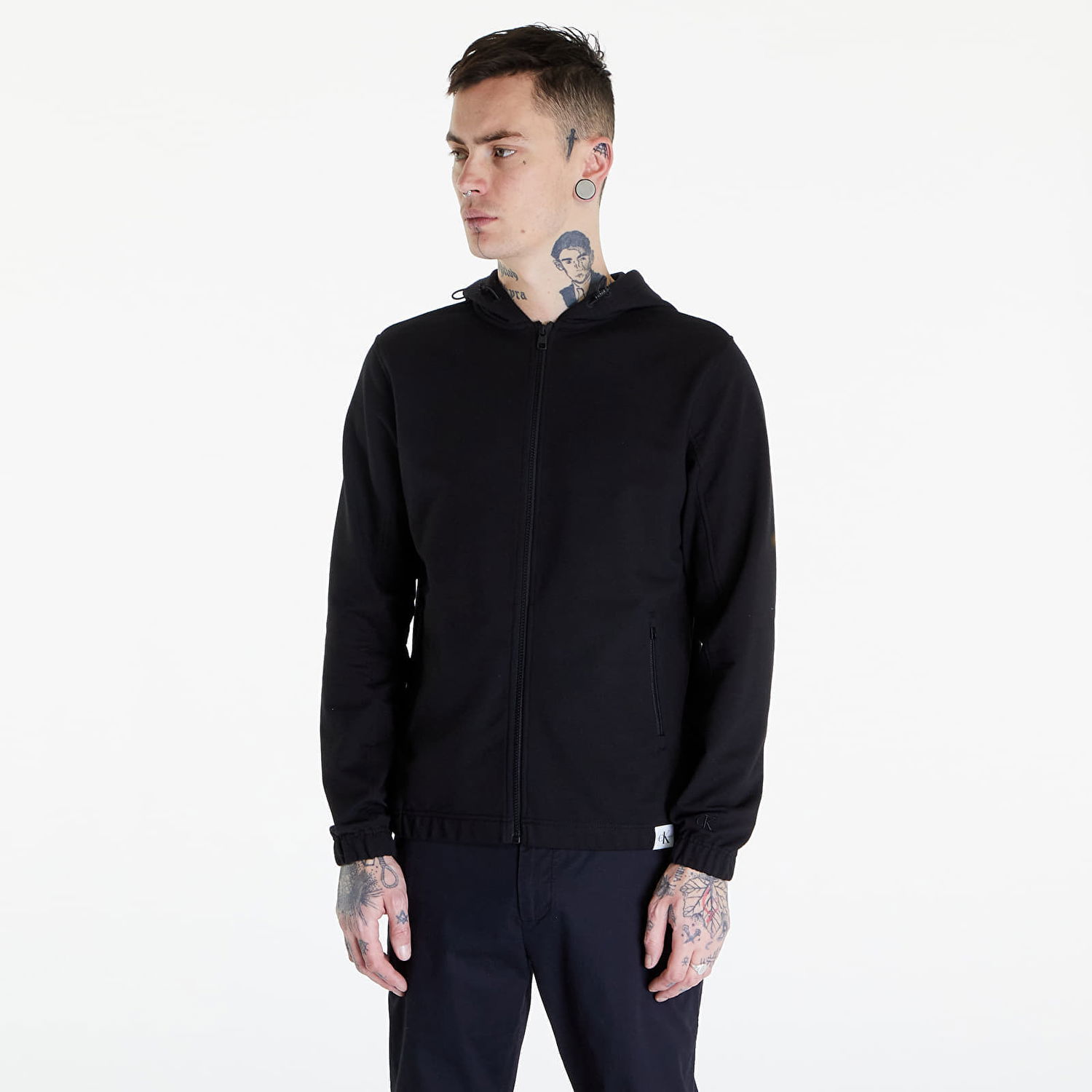 Суитчър CALVIN KLEIN Jeans Woven Tab Zip Through Черно | J30J325147 BEH, 0