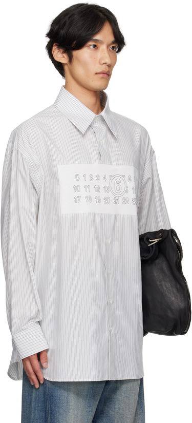 Риза Maison Margiela MM6 Maison Margiela Striped Long Sleeve Shirt Бяло | SH0NH0014 M35474, 1