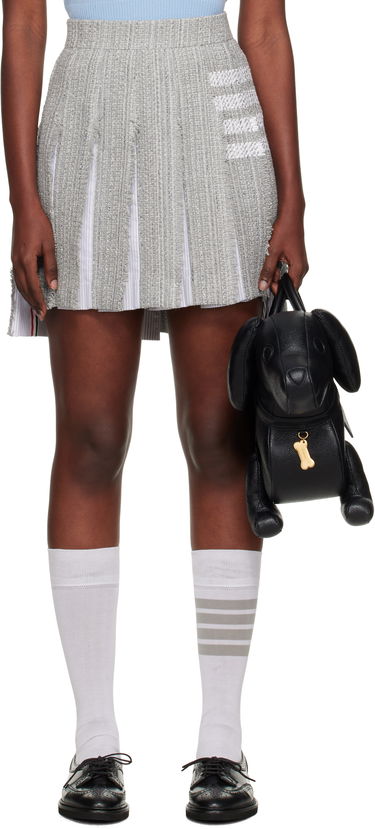 Пола Thom Browne Thom Browne Classic Pleated 4-Bar Miniskirt Сиво | FGC724T-F0512, 0