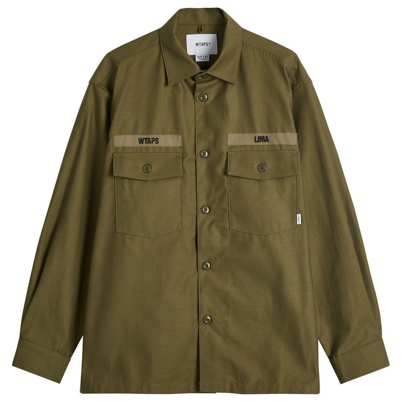 Риза WTAPS Utility Shirt Зелено | 242WVDT-SHM01-OLV