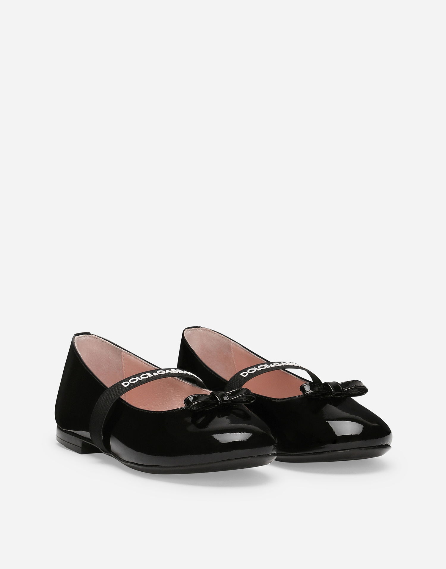 Кецове и обувки Dolce & Gabbana Patent Leather Ballet Flats With Bow Черно | D11294A483180999, 1