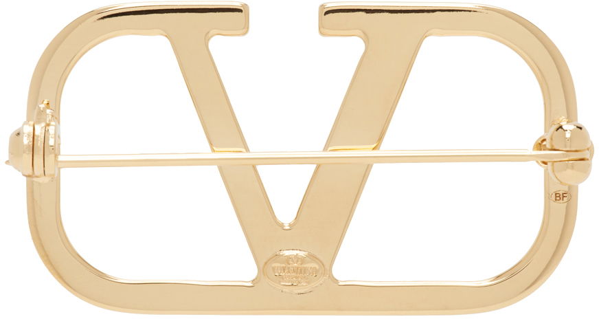 Бижута Valentino Garavani VLogo Signature Brooch "Gold" Металик | 4W2J0E82MET, 1