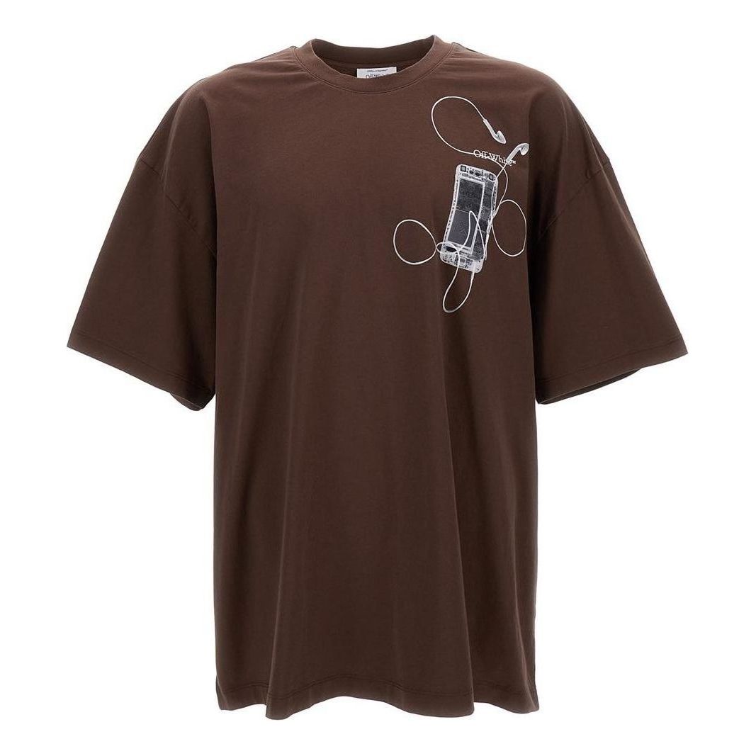 Тениска Off-White Off-White SCAN ARR OVER T-Shirt Кафяво | OMAA161S24JER0022806, 0