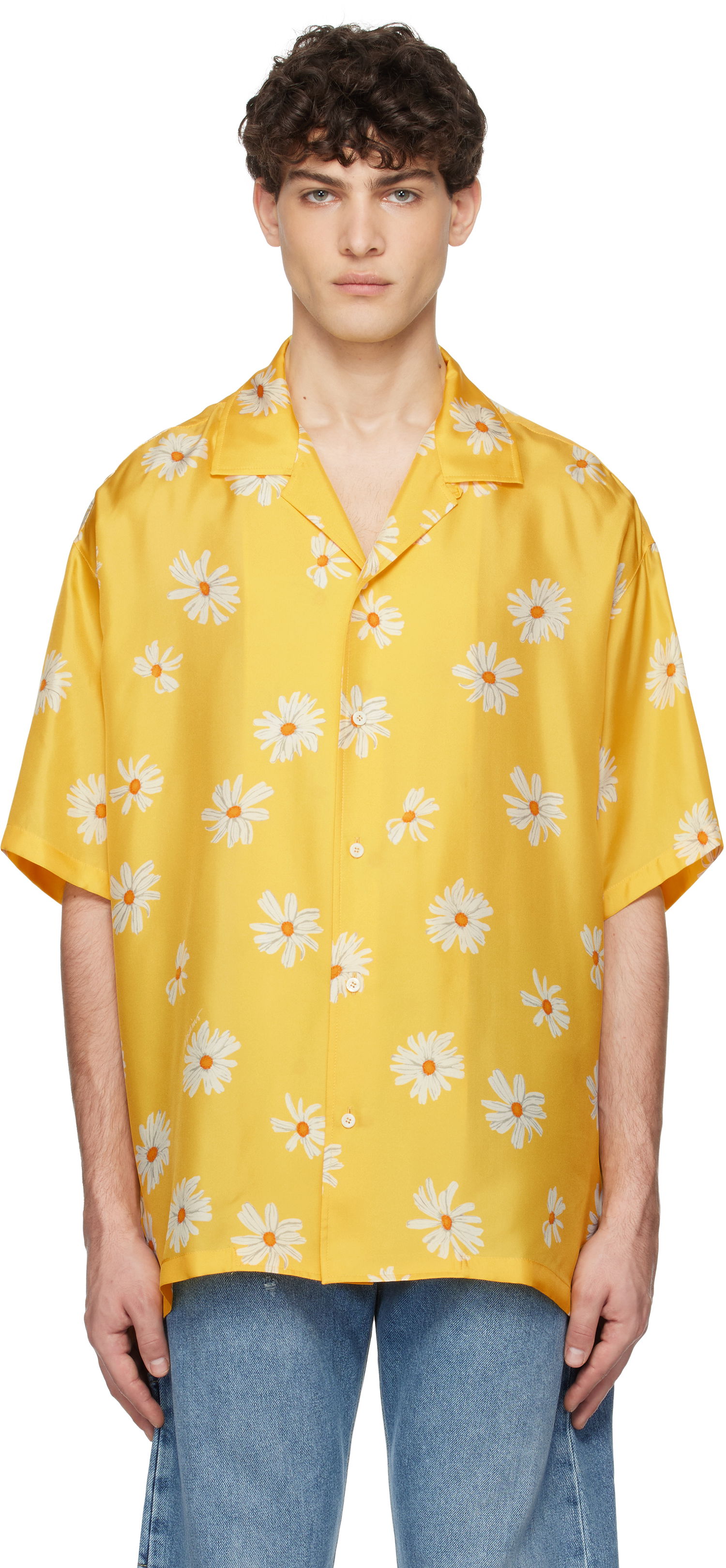 Риза Moschino Moschino Allover Daisy Print Shirt Жълто | 251ZZA022602611024, 0