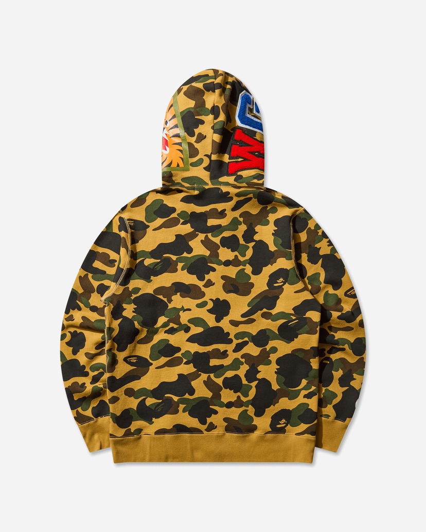 Суитчър BAPE 1st Camo Shark Full Zip Hoodie Жълто | 1L80115007 YELLOW