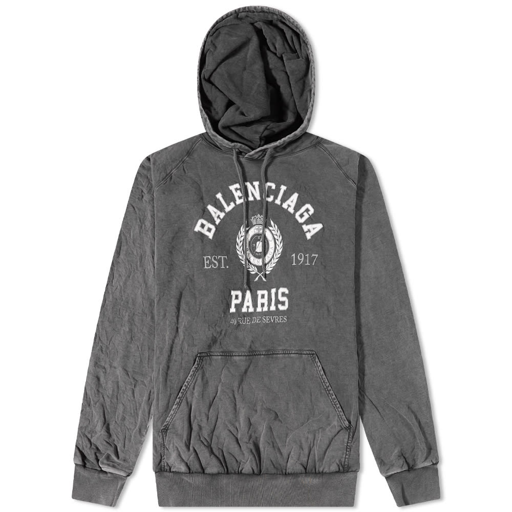 Суитчър Balenciaga Varsity Logo Oversized Popover Hoody Black Черно | 697879-TMV99-1000, 0