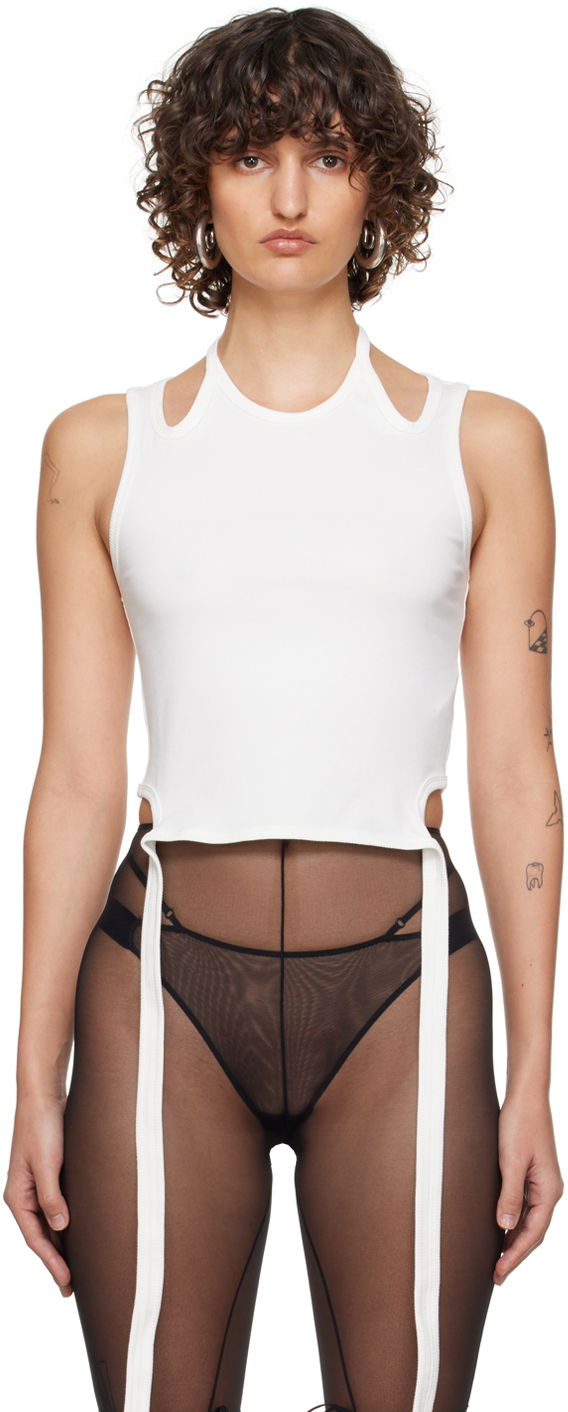 Потник Dion Lee Double Tie Crop Tank Top Бяло | A3398P21, 0