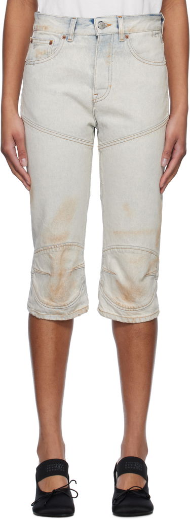 Къси панталони Maison Margiela MM6 Maison Margiela Panel Sprayed Capri Denim Shorts Синьо | S52MU0130 M30018, 0