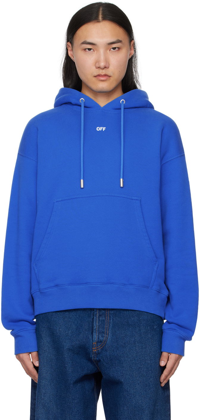 Суитчър Off-White Blue Printed Hoodie Синьо | OMBB085S24FLE0104601, 0