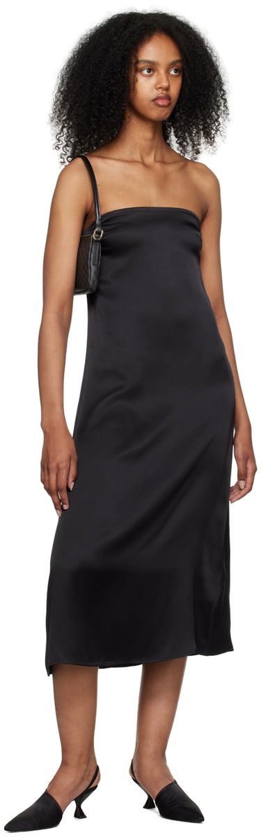 Pокля Anine Bing Anine Bing Megan Strapless Midi Silk Satin Dress Черно | A-02-1410-000A, 3