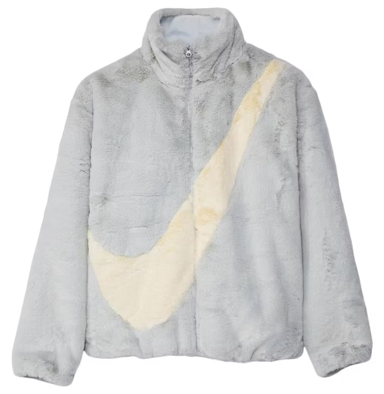 Яке Nike Faux Fur Oversized Swoosh Logo Jacket Бяло | DO3791-025, 0