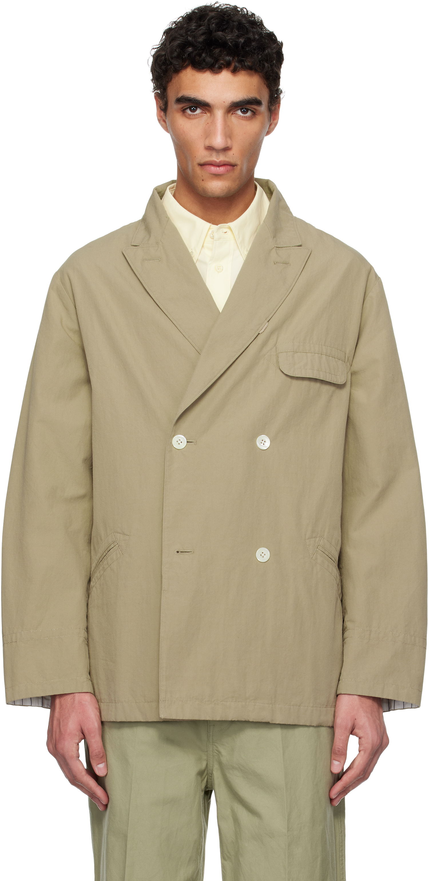 Яке NANAMICA Nanamica Double-Breasted Club Blazer Бежово | S25SA070U, 0