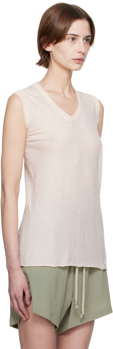 Потник Rick Owens Rick Owens Hollywood V-Neck Tank Top Бежово | RP01E7102 UC, 4