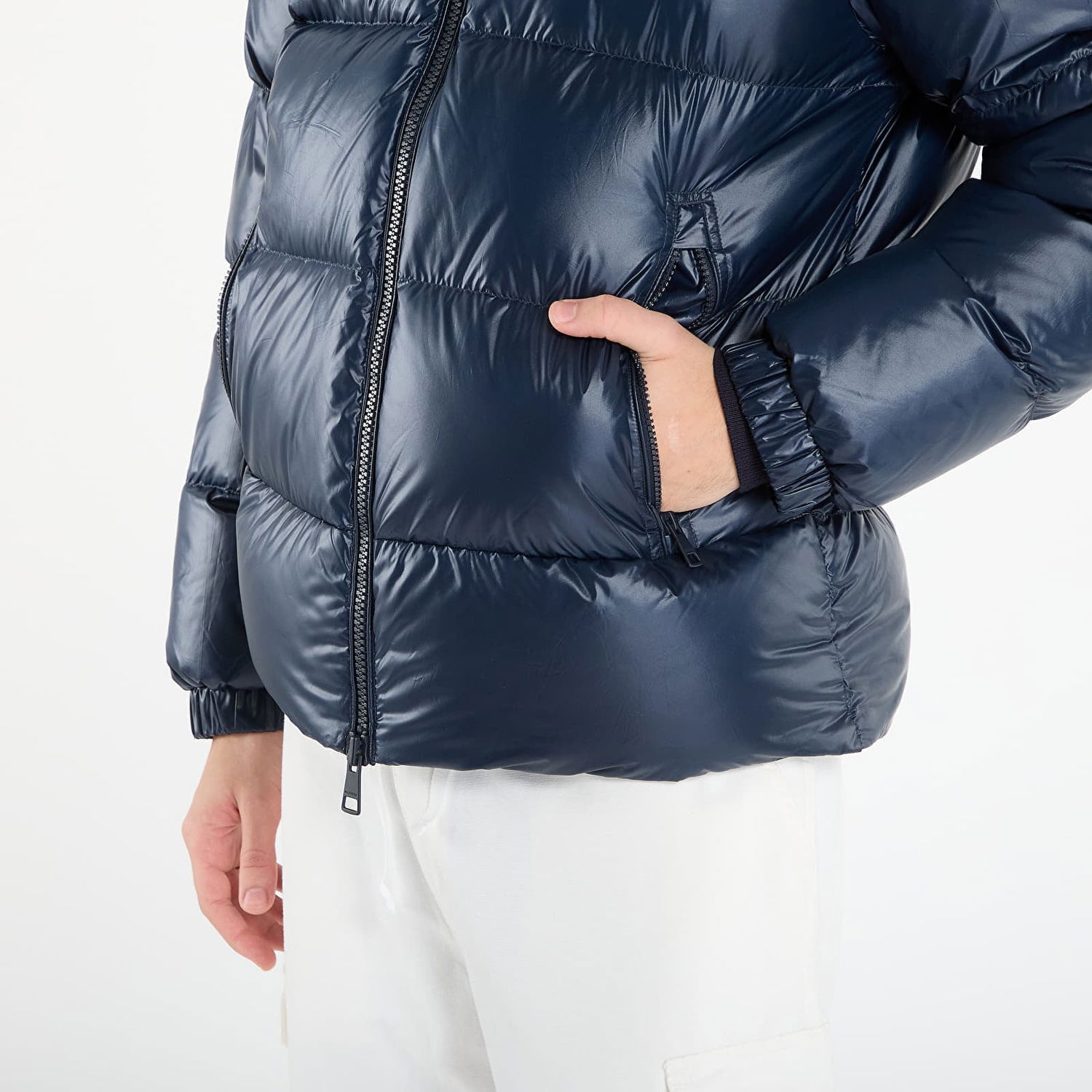 Пухо яке Tommy Hilfiger Shiny Down Stand Puffer Jacket Тъмно синьо | MW0MW40617 C1G, 1