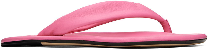 Кецове и обувки BY FAR BY FAR Dasha Leather Thong Sandals Розово | 23SSDASLPPNAP, 0