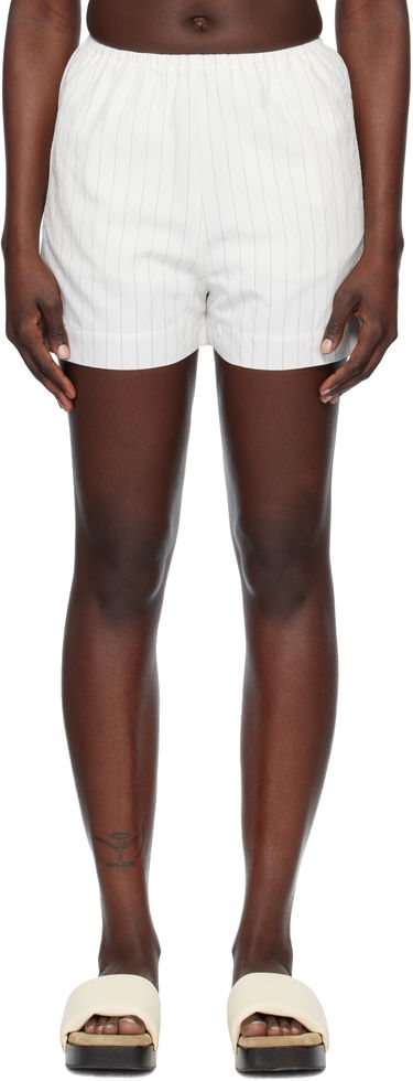 Къси панталони Nanushka Dylla Pinstriped Elasticized Waist Shorts Бяло | NW25SSST26500, 0
