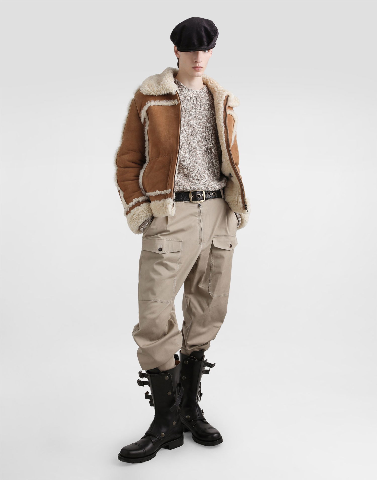 Пуловер Dolce & Gabbana Dolce & Gabbana Fine-Gauge Wool Crew Neck Pullover Бежово | GXXA9TJAM8GS8232, 1