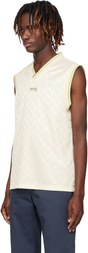 Жилетка MAISON KITSUNÉ Maison Kitsuné Jacquard Flash Fox Vest Бежово | OM00119KJ7021, 3