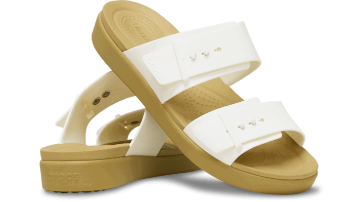 Кецове и обувки Crocs Brooklyn Buckle Low Sandals Бяло | 211215-00O, 1