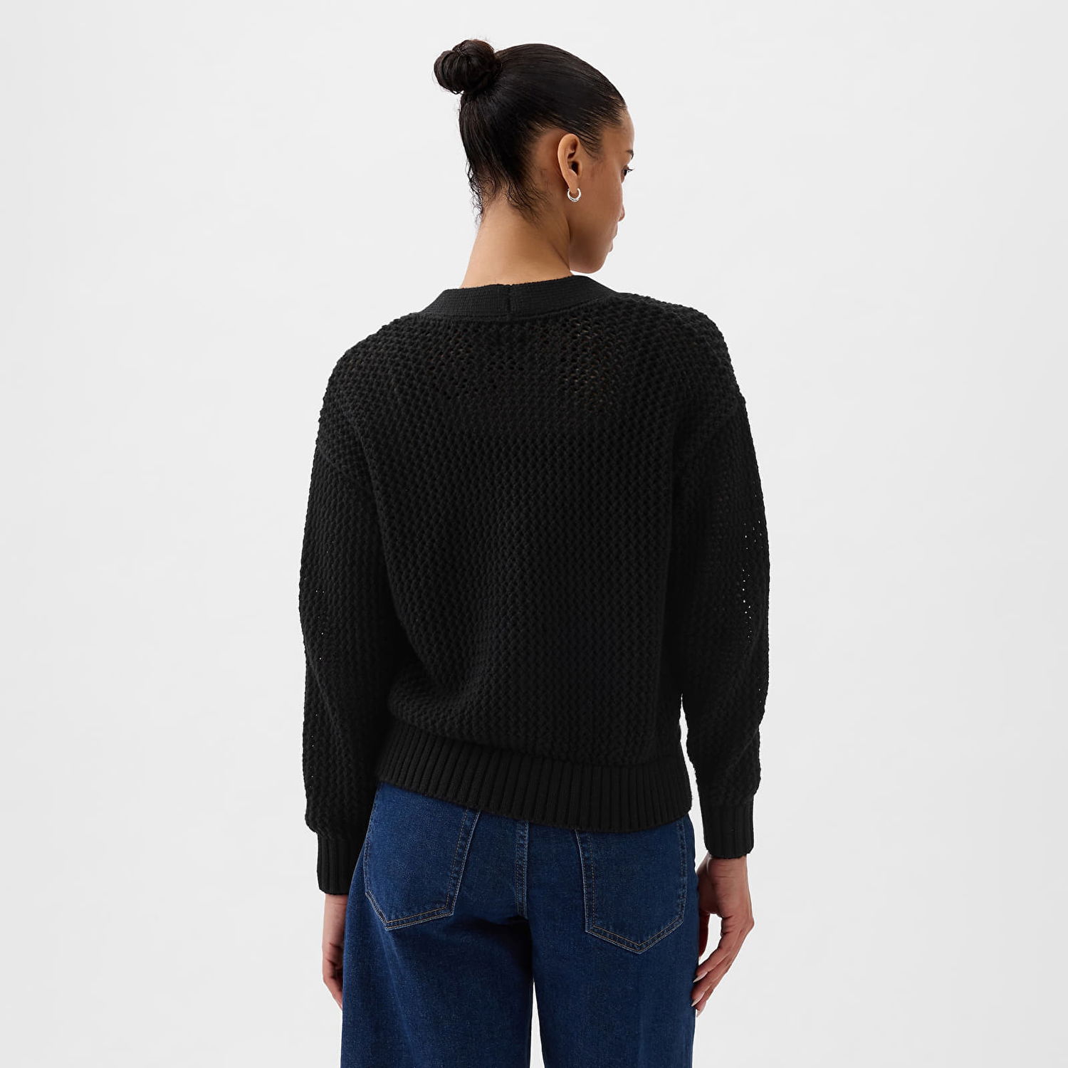 Пуловер GAP Longsleeve Crochet Cardigan Black Черно | 854777-01, 1
