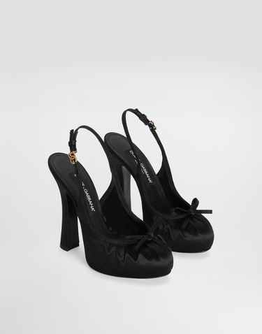Аксесоари Dolce & Gabbana Dolce & Gabbana Satin Slingback Pumps Черно | CG0927AD1608B956, 1