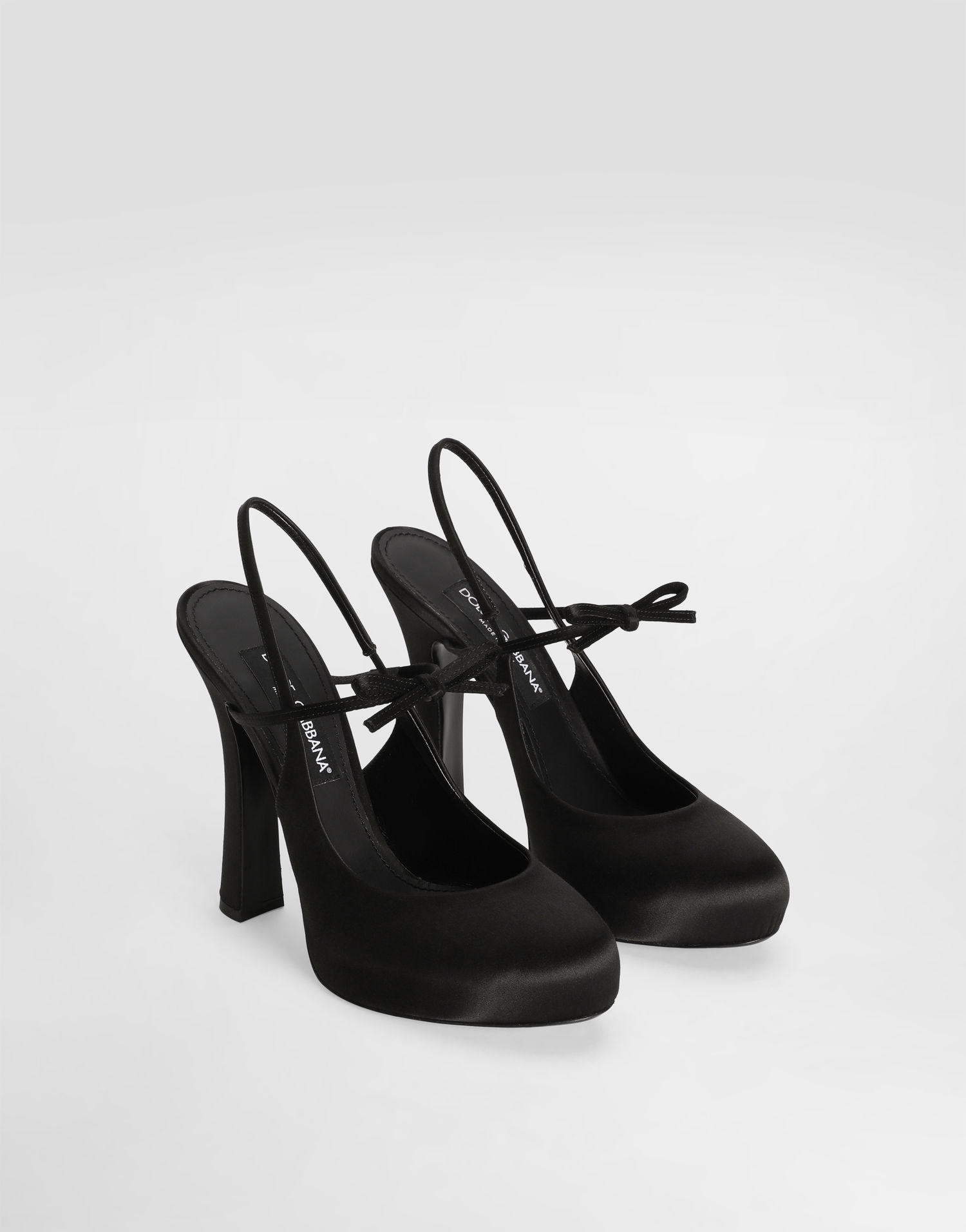 Аксесоари Dolce & Gabbana Dolce & Gabbana Satin Slingbacks with Bow Detail Черно | CG0930AE5478B956, 1