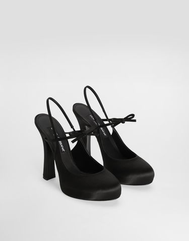 Аксесоари Dolce & Gabbana Dolce & Gabbana Satin Slingbacks with Bow Detail Черно | CG0930AE5478B956, 1