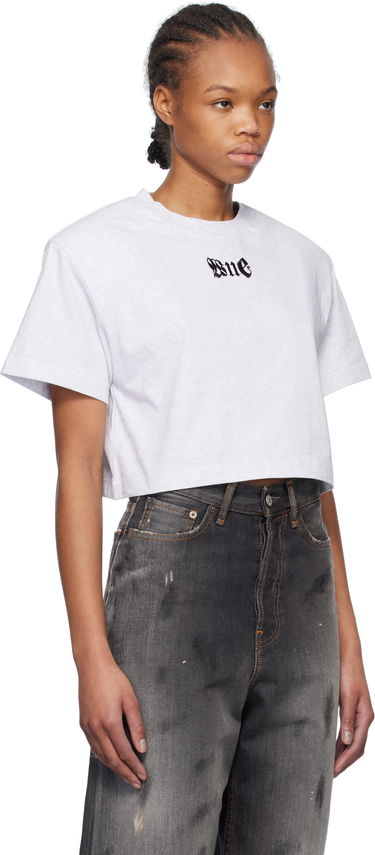 Съкратен топ We11done We11done Cropped T-Shirt with Shoulder Pads Сиво | WD-TT0-25-712-W-GY, 1