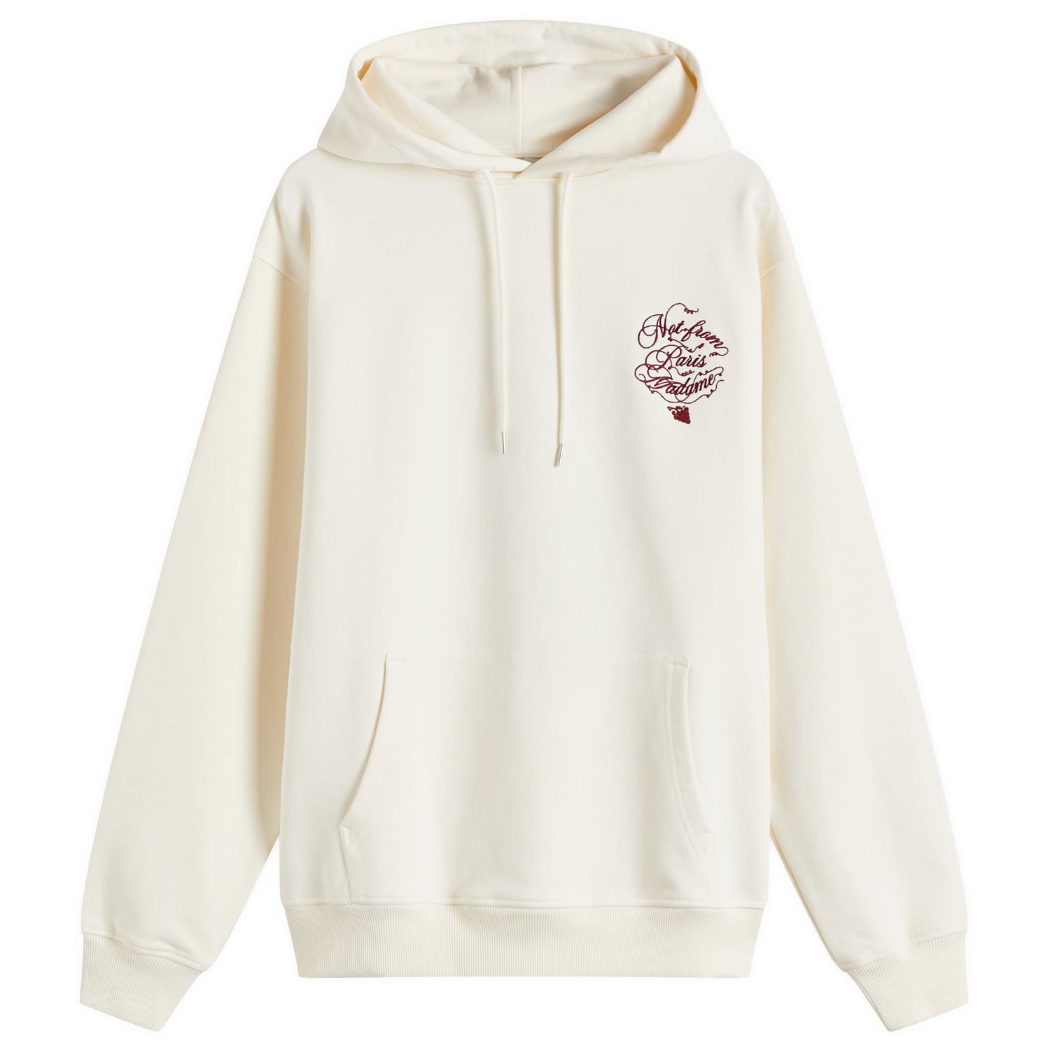Суитчър Drôle de Monsieur Caligraphy Print Relaxed-Fit Hoodie Бяло | F-HO175-CO127-CM, 1