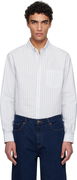 A.P.C. Edouard Brodée Striped Button-Down Shirt