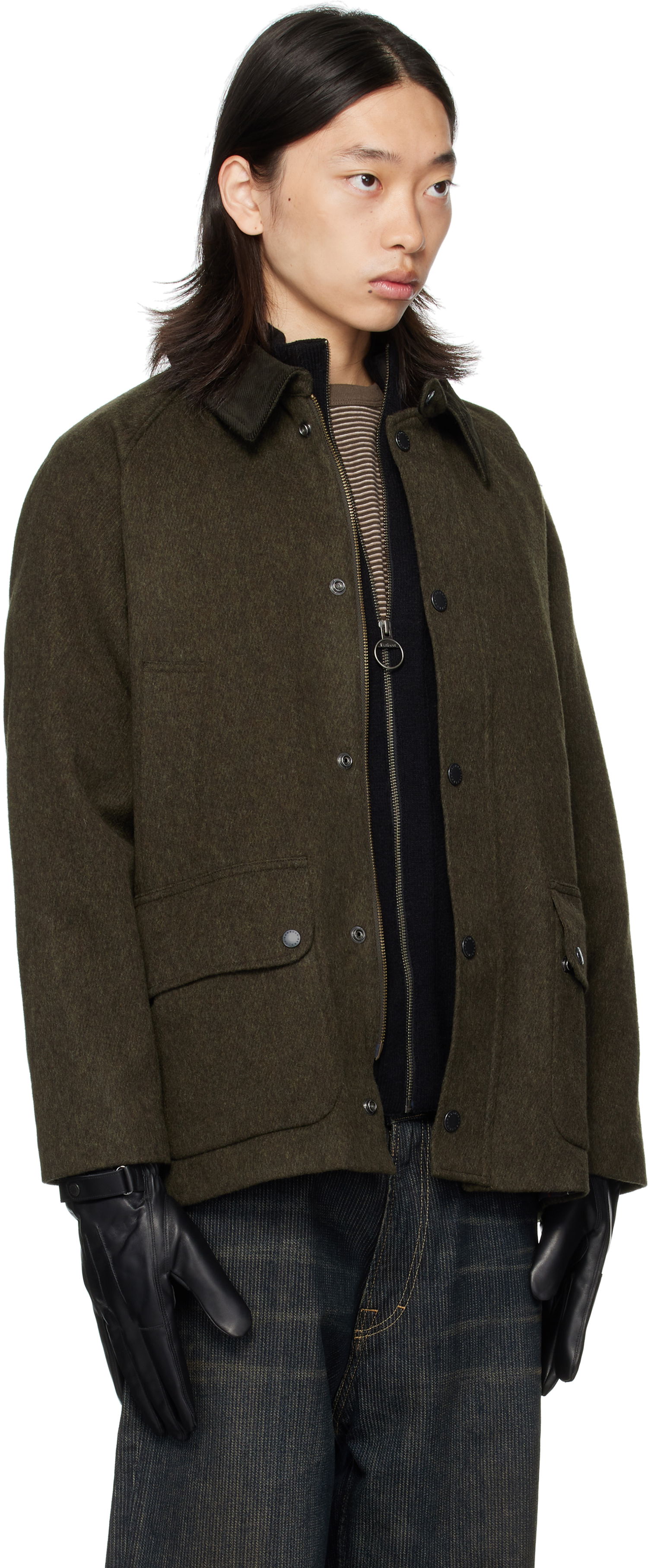 Яке Barbour Barbour Modified Bedale Wool Jacket Зелено | MWO0299OL71, 1