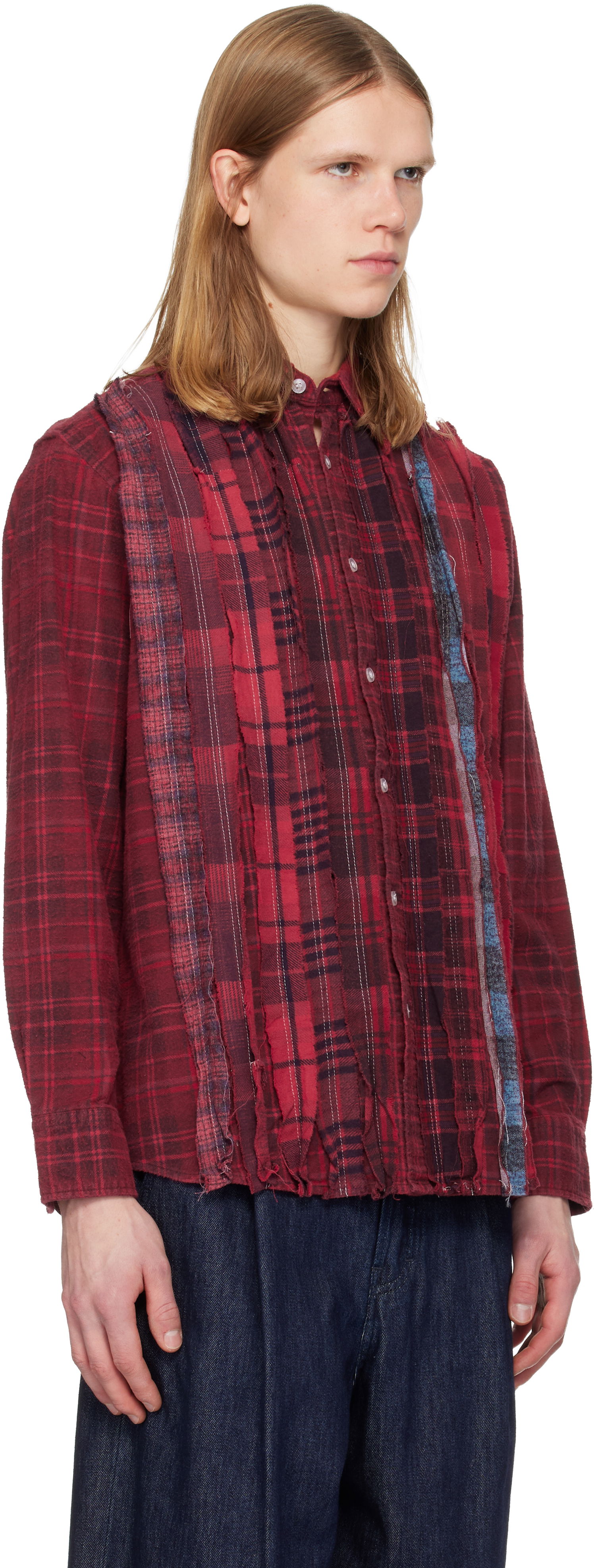 Риза Needles Distressed Patchwork Flannel Shirt Многоцветен | QV402, 1