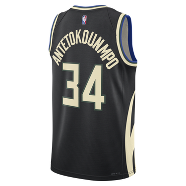 Фланелка Jordan Dri-FIT NBA Milwaukee Bucks Statement Edition 2022 Swingman Jersey Черно | DO9533-010, 3