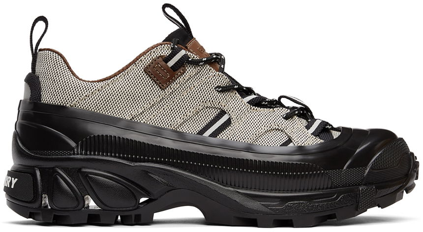 Кецове и обувки Burberry Canvas Arthur Sneakers 'Black & White' Черно | 8038735, 0