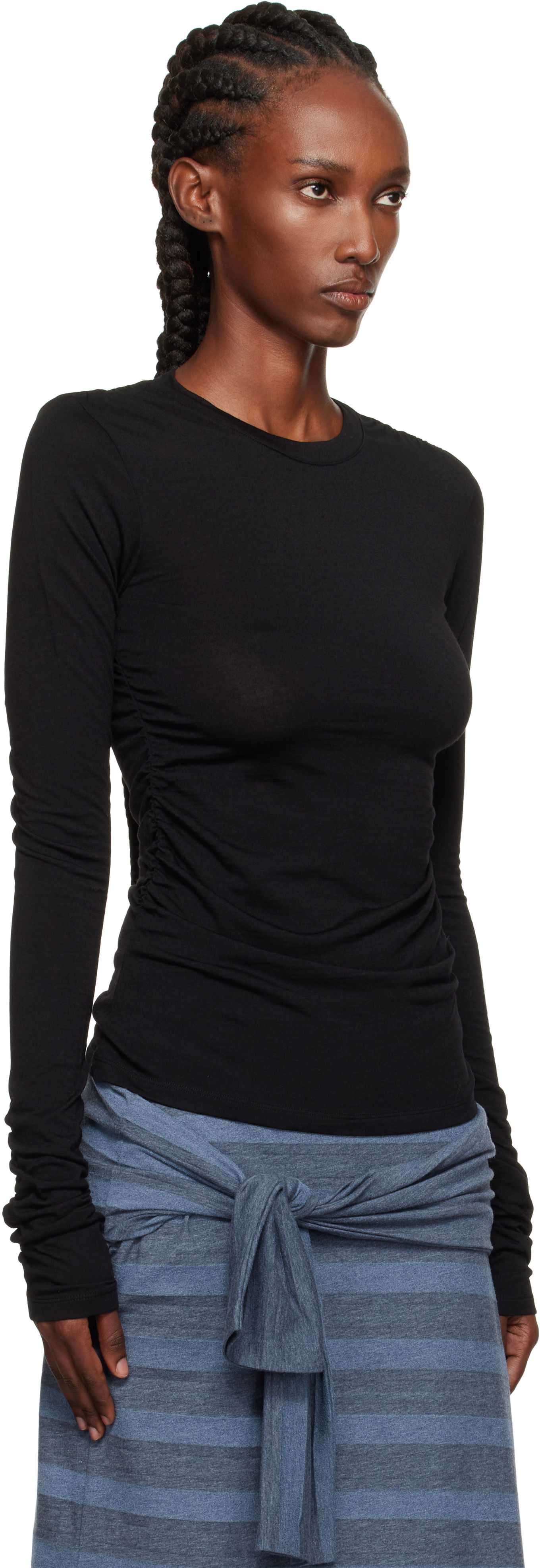 Тениска OUR LEGACY Our Legacy Strain Slim Longsleeve T-Shirt Черно | W4256SIB, 1