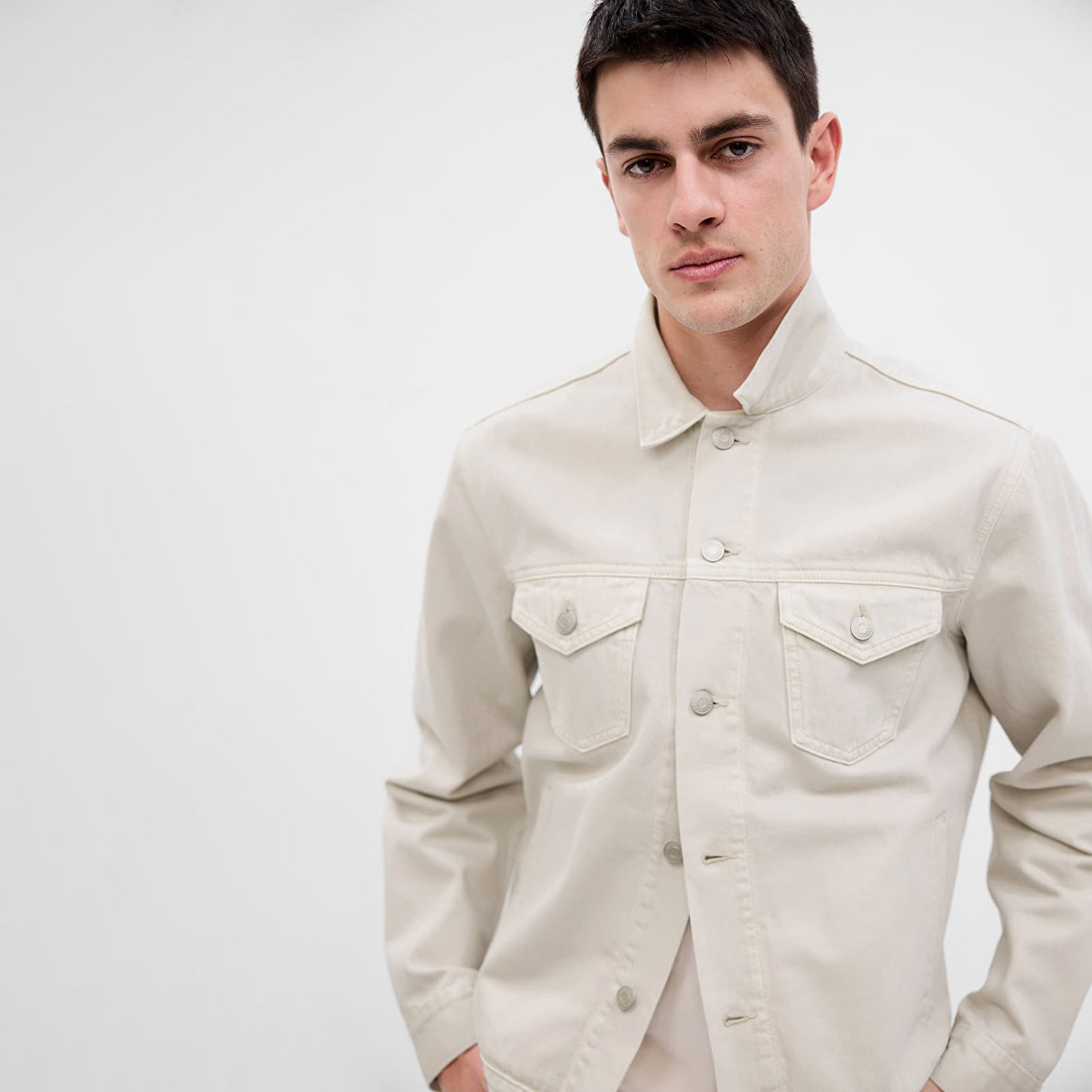 Яке GAP Denim Jacket Grey Splash Бежово | 585765-01, 1