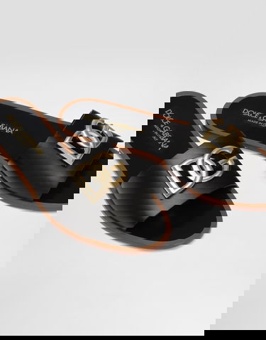 Аксесоари Dolce & Gabbana Dolce & Gabbana Calfskin Flat Slides With DG Logo Черно | CQ0619AW57680999, 3