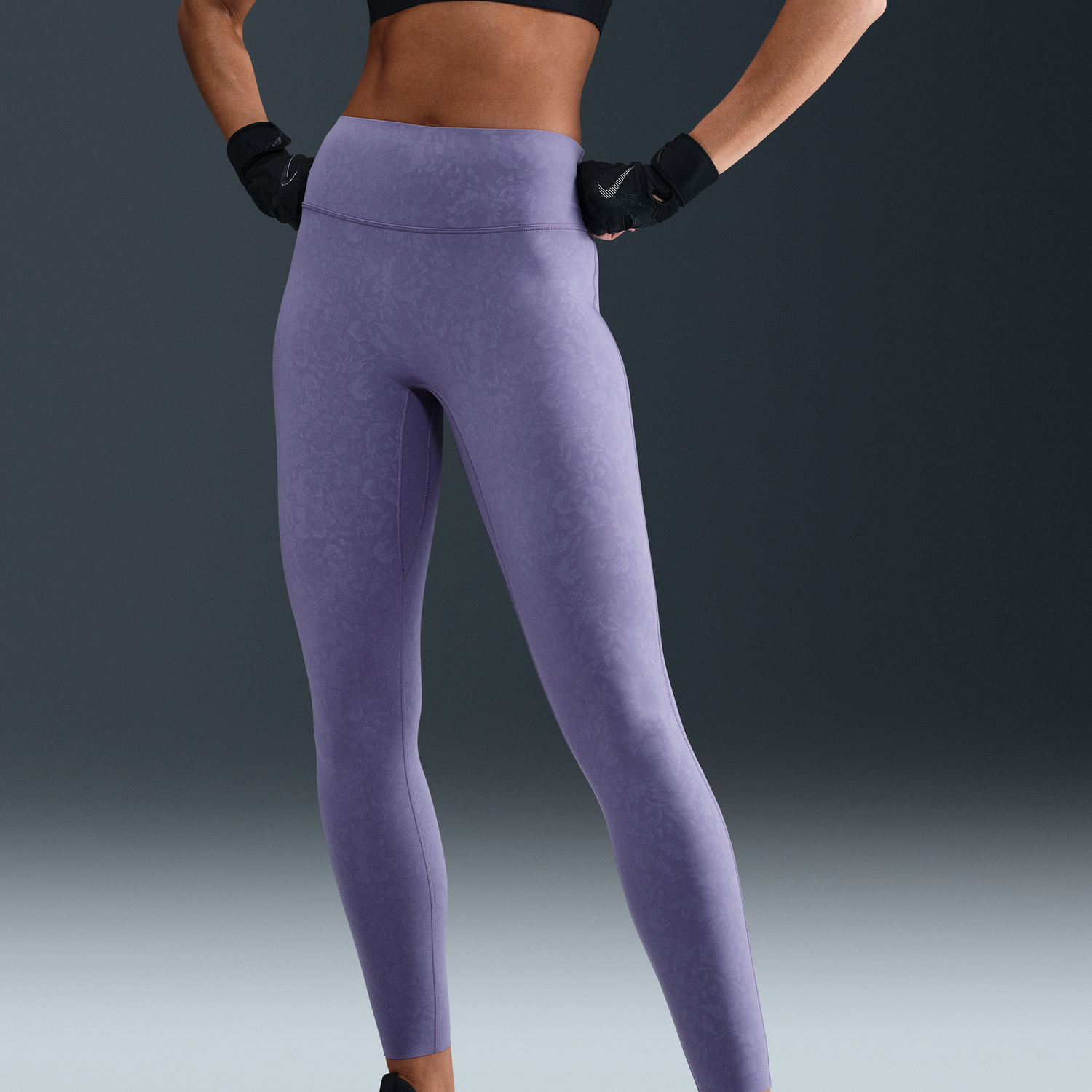 Клинове Nike Universa 7/8 Floral Print High-Waisted Mid-Support Leggings Лилаво | HV1186-527, 1