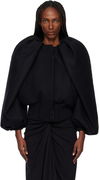 Dries Van Noten Sculpted Sleeve Wool Bomber Jacket