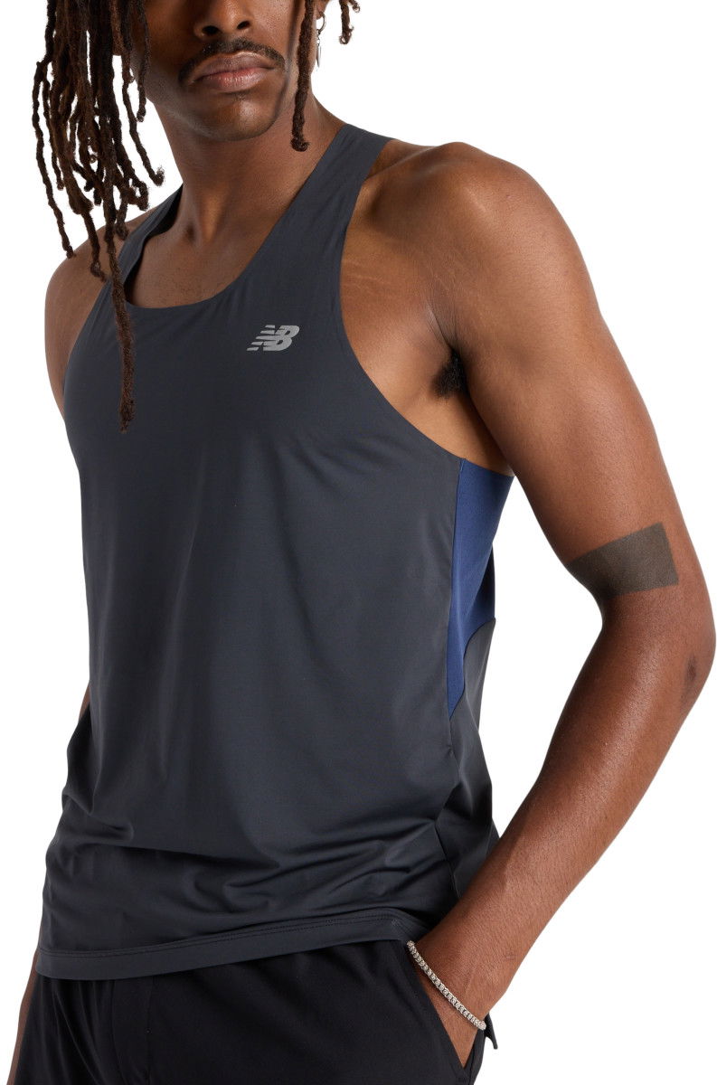 Потник New Balance New Balance Race Day Tank Top Тъмно синьо | mt43512-bk, 0