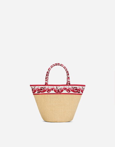 Голяма пазарска чанта Dolce & Gabbana Dolce & Gabbana Straw Tote Bag with Floral Print Бежово | EB0104AU085HE3OB, 3