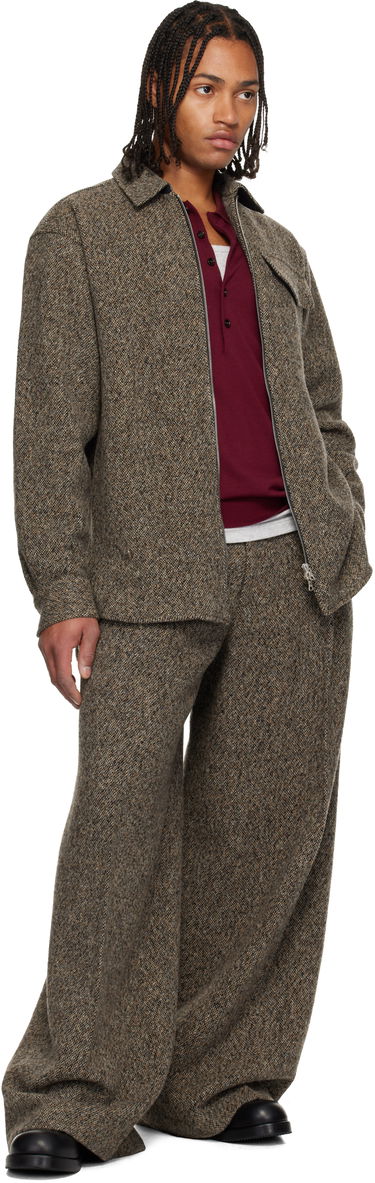 Риза Dries Van Noten Dries Van Noten Tweed Zipped Overshirt Кафяво | 252-020786-2261, 3