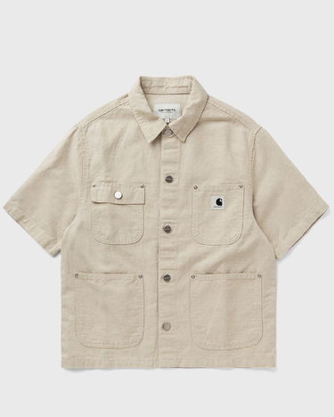 Риза Carhartt WIP Short Sleeve Michigan Shirt Бежово | I035573-05.02, 1