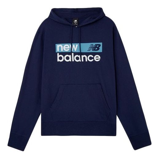 Суитчър New Balance Alphabet Logo Hoodie Тъмно синьо | MT03902-PGM