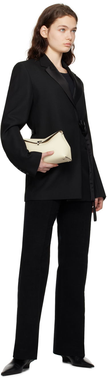 Яке TOTEME TOTEME Satin-Lapel Wrap Blazer Черно | 251-WRZ4728-FB0026, 4