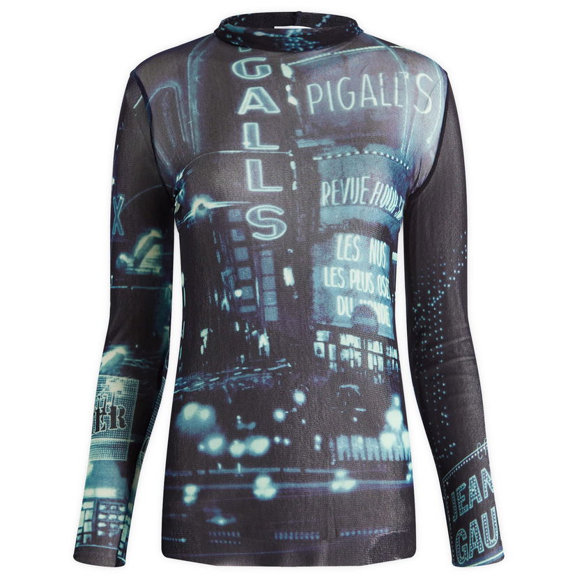 Тениска Jean Paul Gaultier Pigalle Print Mesh Top Черно | 2430FTO206T55259560100