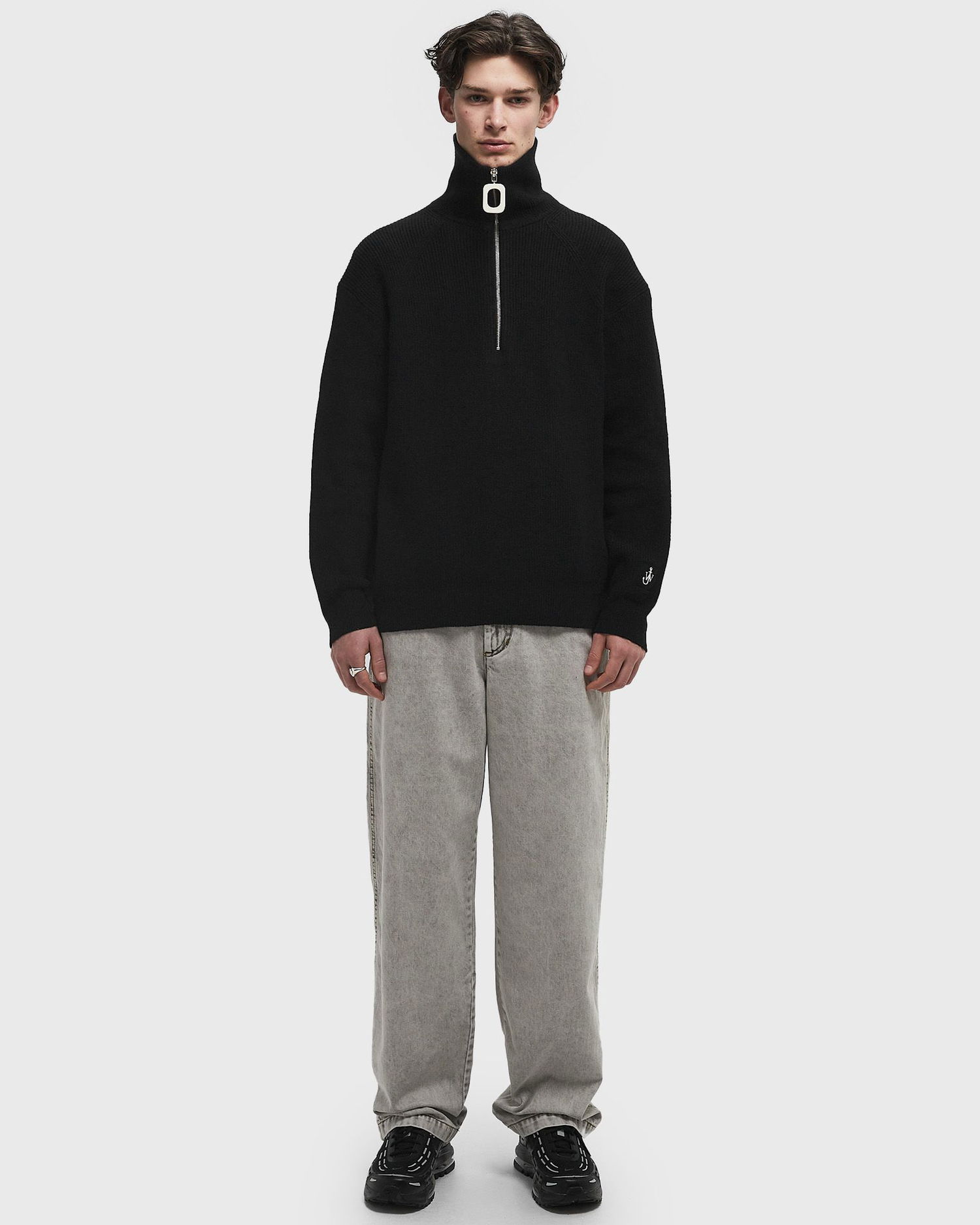 Пуловер JW Anderson JW Anderson Half-Zip Jumper Черно | KW1285-YN0372-999, 1