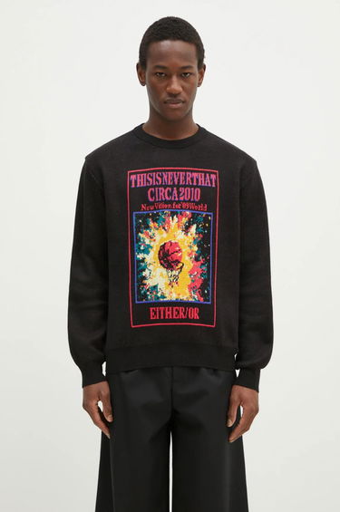Пуловер thisisneverthat thisisneverthat Basketball Hoop Knit Sweater Черно | TN243KKNPK04, 0