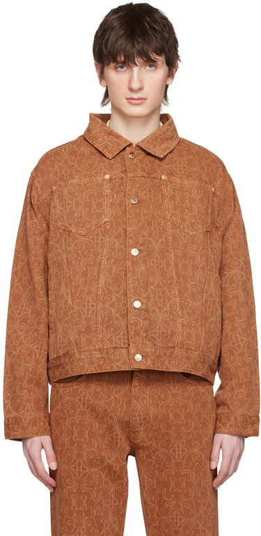 Яке Drôle de Monsieur Drôle De Monsieur Faïence Print Denim Jacket Кафяво | B-JT137-CO052-CG, 0