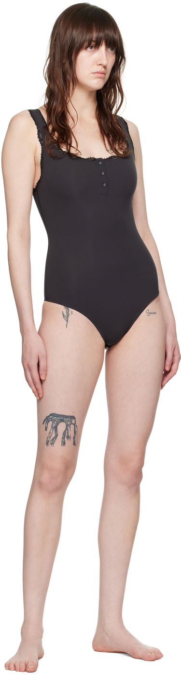 боди SKIMS SKIMS Fits Everybody Lace Henley Bodysuit Черно | BD-BRF-5381W, 3